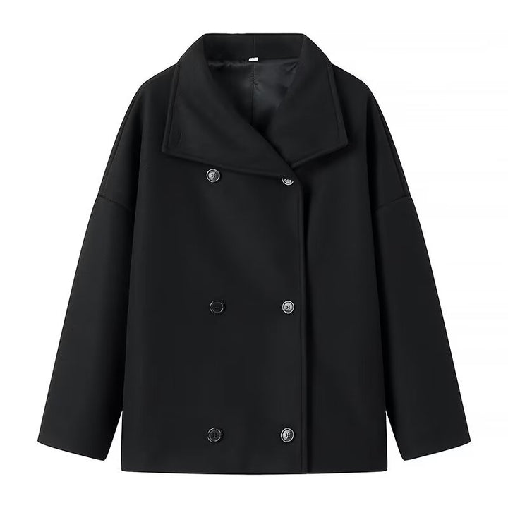 Women Oversized Fashion Jacket with Double-Breasted Button Row and Soft Lining Lune London