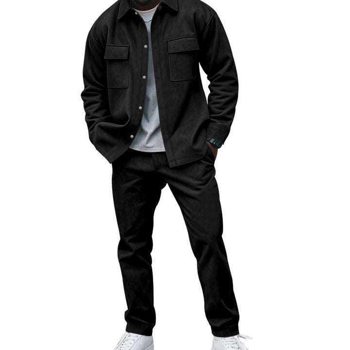 Casual shirt and pants set for men in soft material with practical pockets Lune London