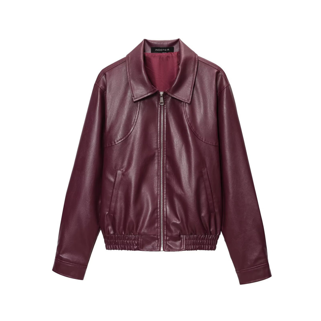 Veste en simili cuir pour femmes avec taille élastique Chic & Stil