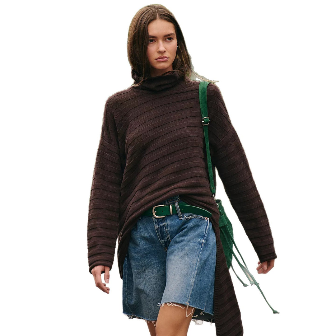 Oversized knit sweater for women with asymmetric cut Lune London