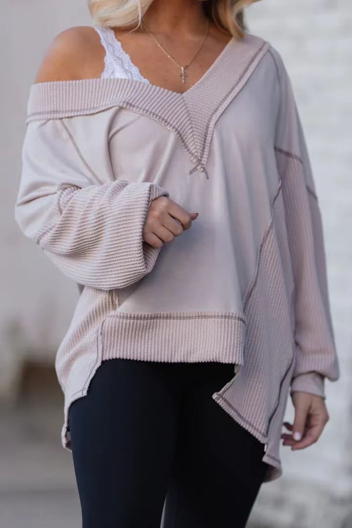 Women Casual Pull with Three-Quarter Sleeves and V-Neck Lune London