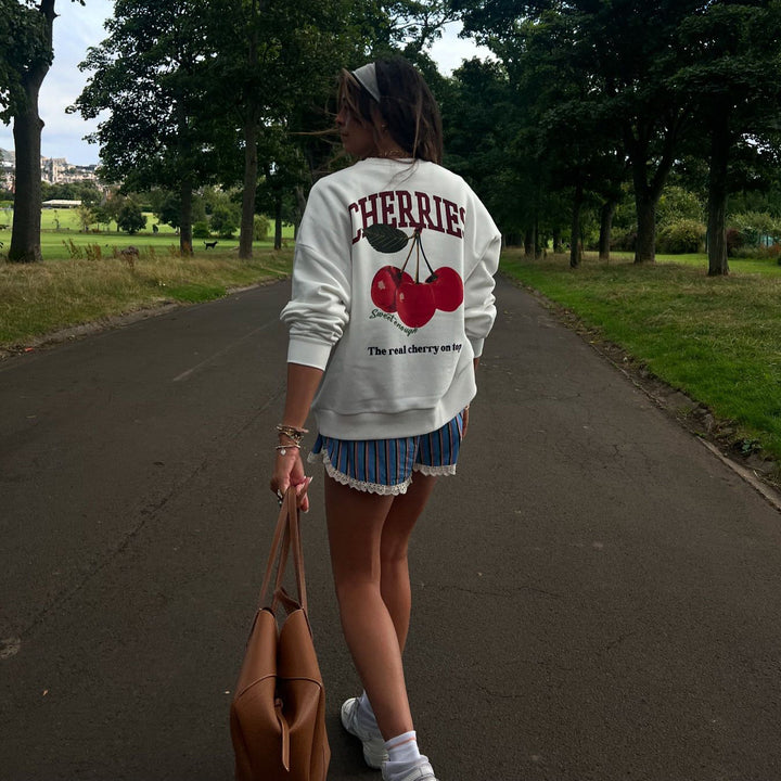 Pull femme décontracté avec motif de fruit créatif Lune London