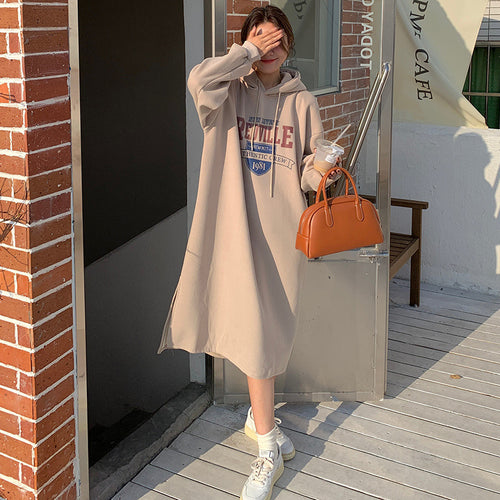 Women's hoodie dress with casual cut and stylish graphic print Lune London