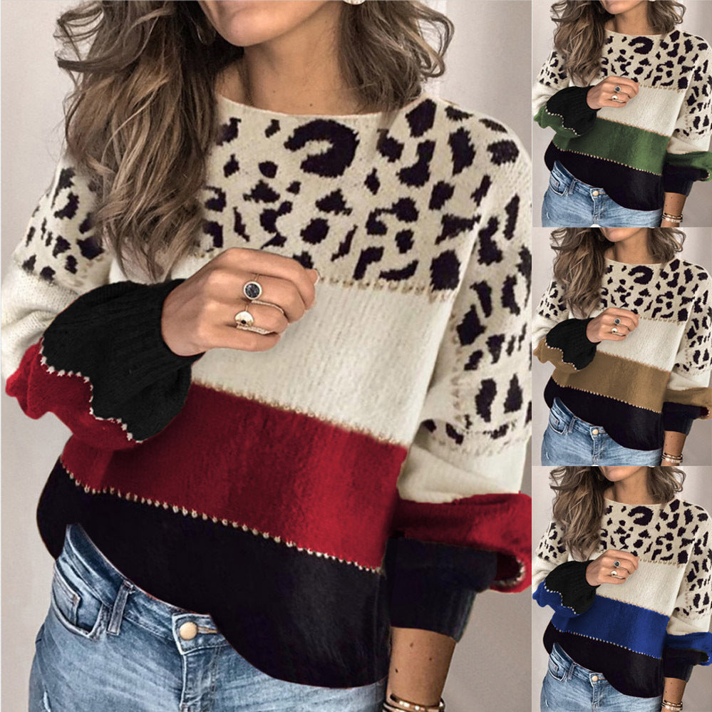 Lune London Color Block Casual Knit Sweater for Women