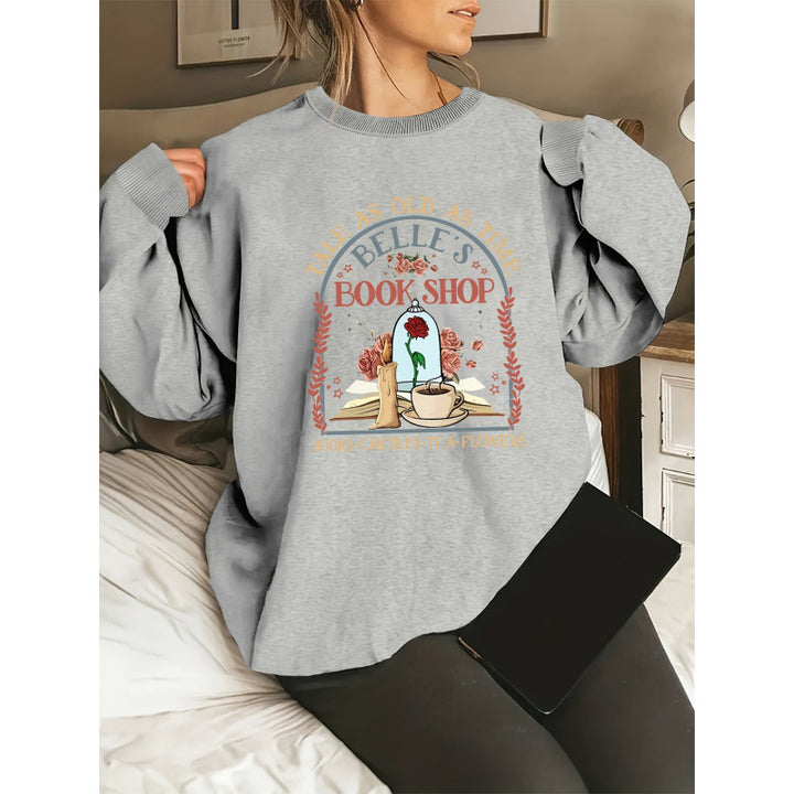 Sweatshirt pour dames avec motif de librairie unique Chic & Stil