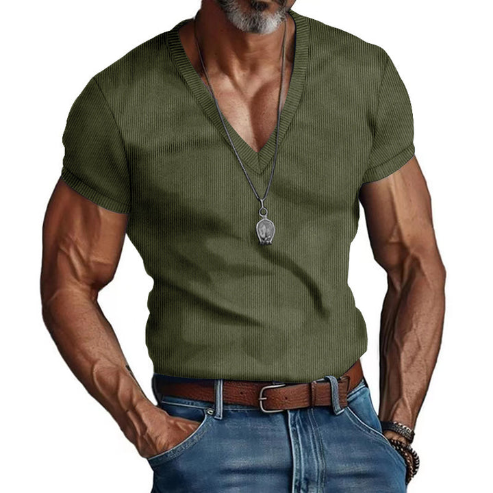 Men's short sleeve V-neck T-shirt Lune London