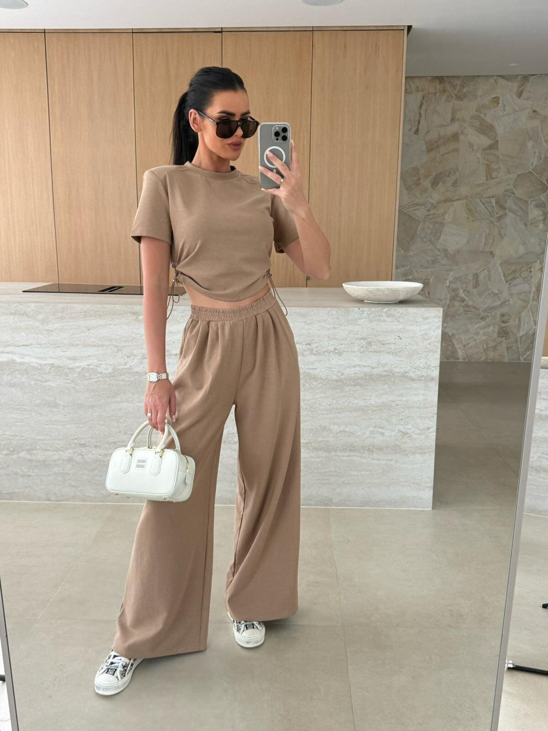 Lune London high-waisted lounge pants set for women