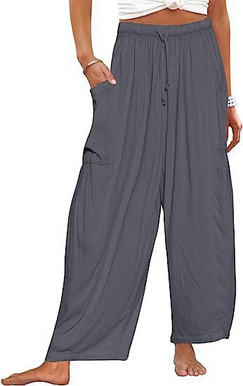 Comfortable Palazzo Pants for ladies with elastic waistband and side pockets Lune London