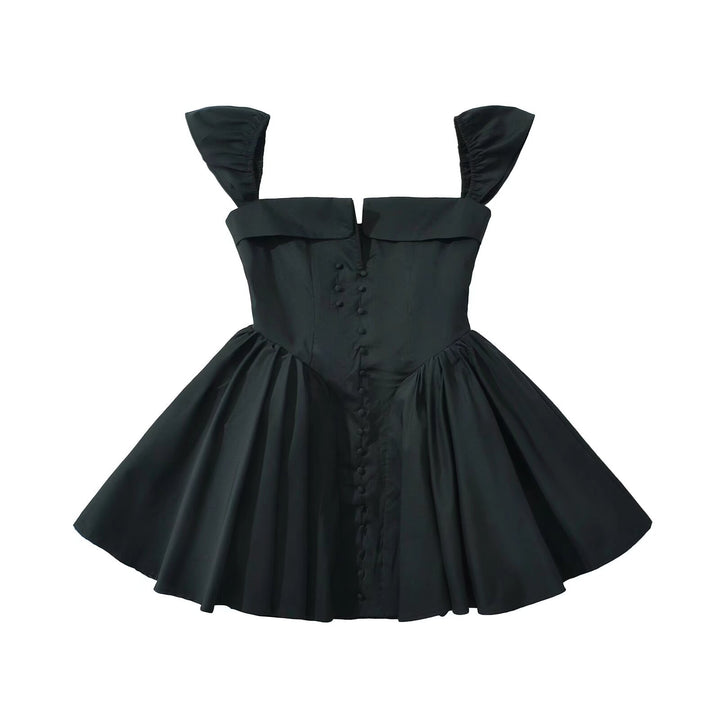 Puff sleeve dress for women with a fitted silhouette and an elegant flounce hem Lune London