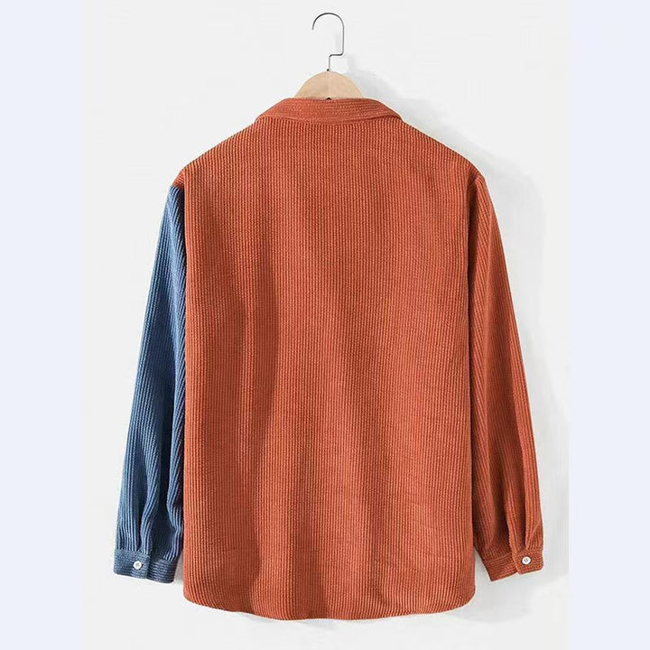 Ladies comfortable corduroy shirt dress with contrasting details Lune London