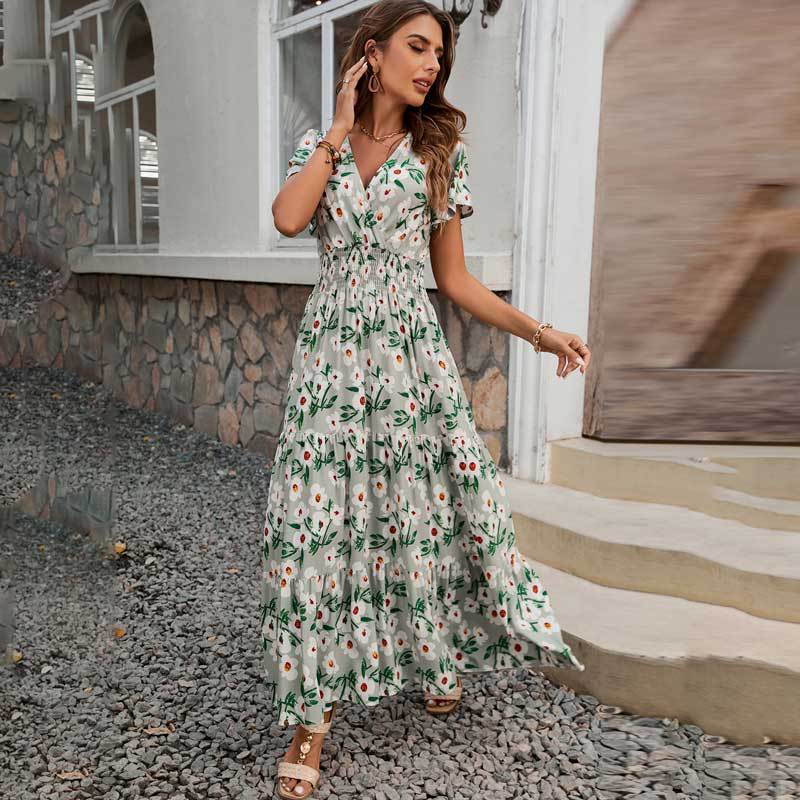 Lune London 1751507307 Women's Maxi Boho Ruffle Dress