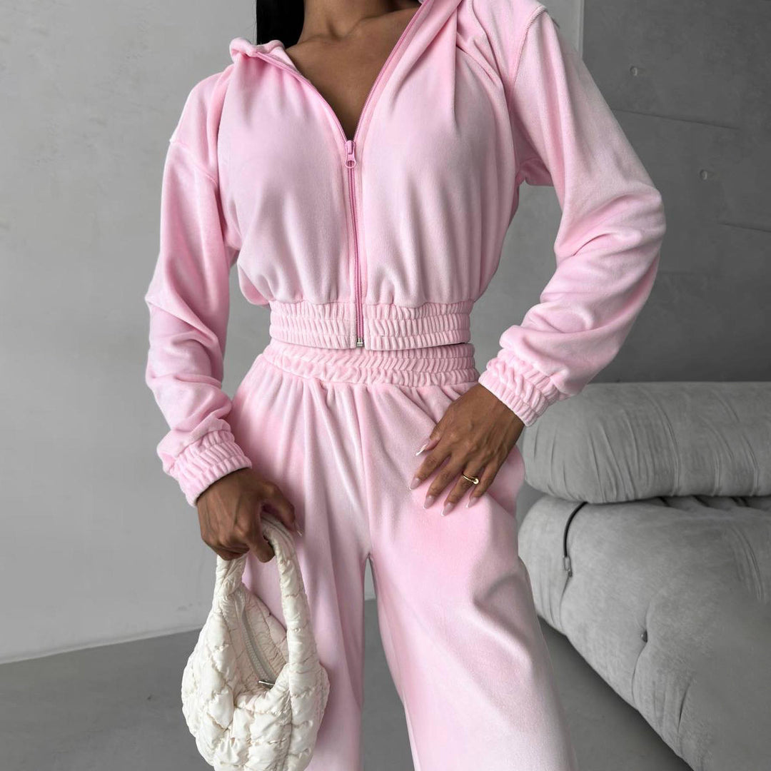 Women's sports outfit with elastic waistband and modern zipper Lune London