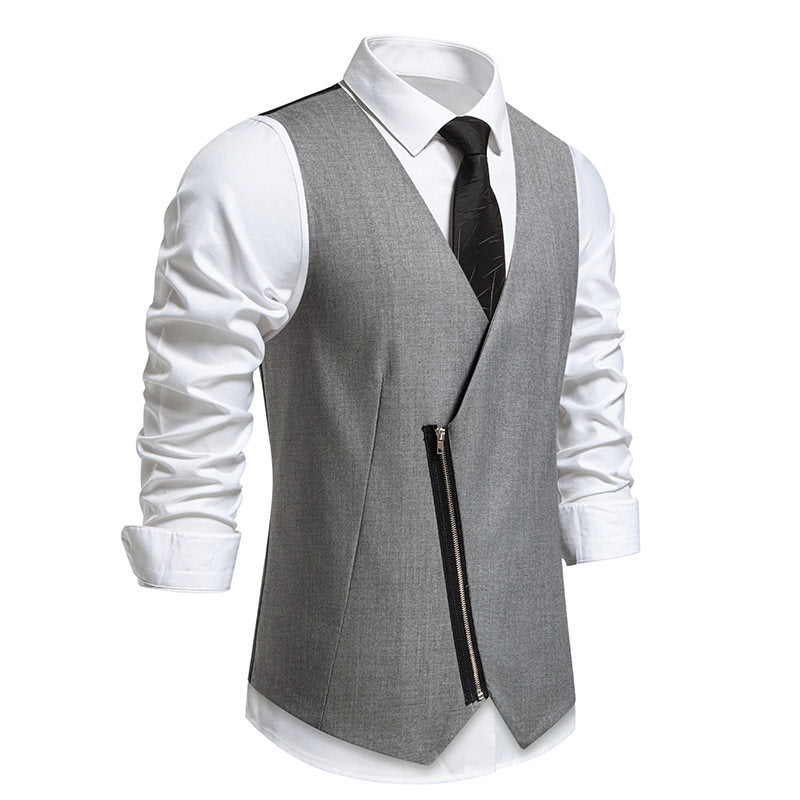 Men's vest with asymmetrical zip closure design and modern cut Lune London
