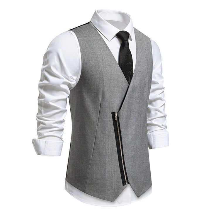 Men's vest with asymmetrical zip closure design and modern cut Lune London