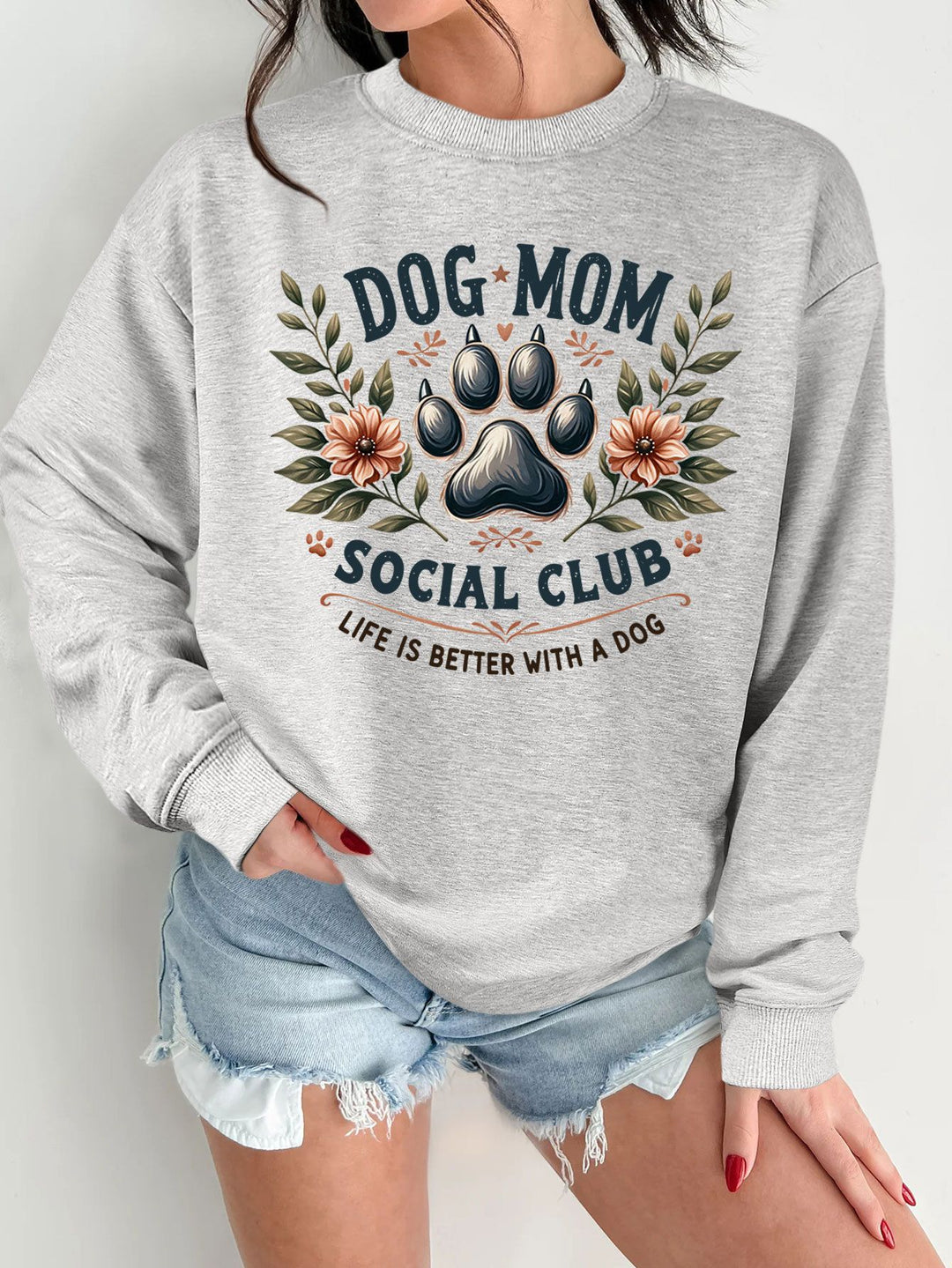 Sweatshirt pour femmes avec motif de chien tendance et impression améliorée Chic & Stil