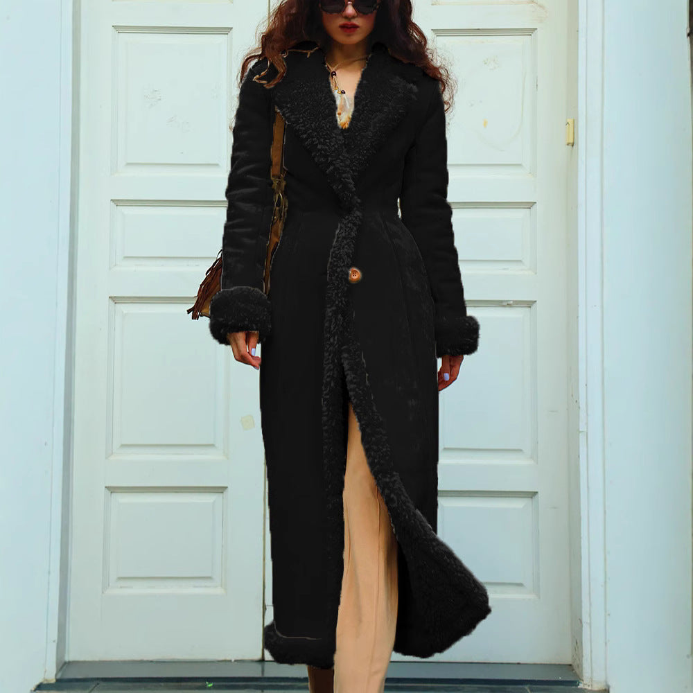 Ladies Long Fur Coat with Luxurious Inner Lining Lune London