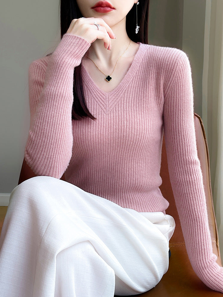 Lune London Women's Viscose Sweater with Ribbed Structure