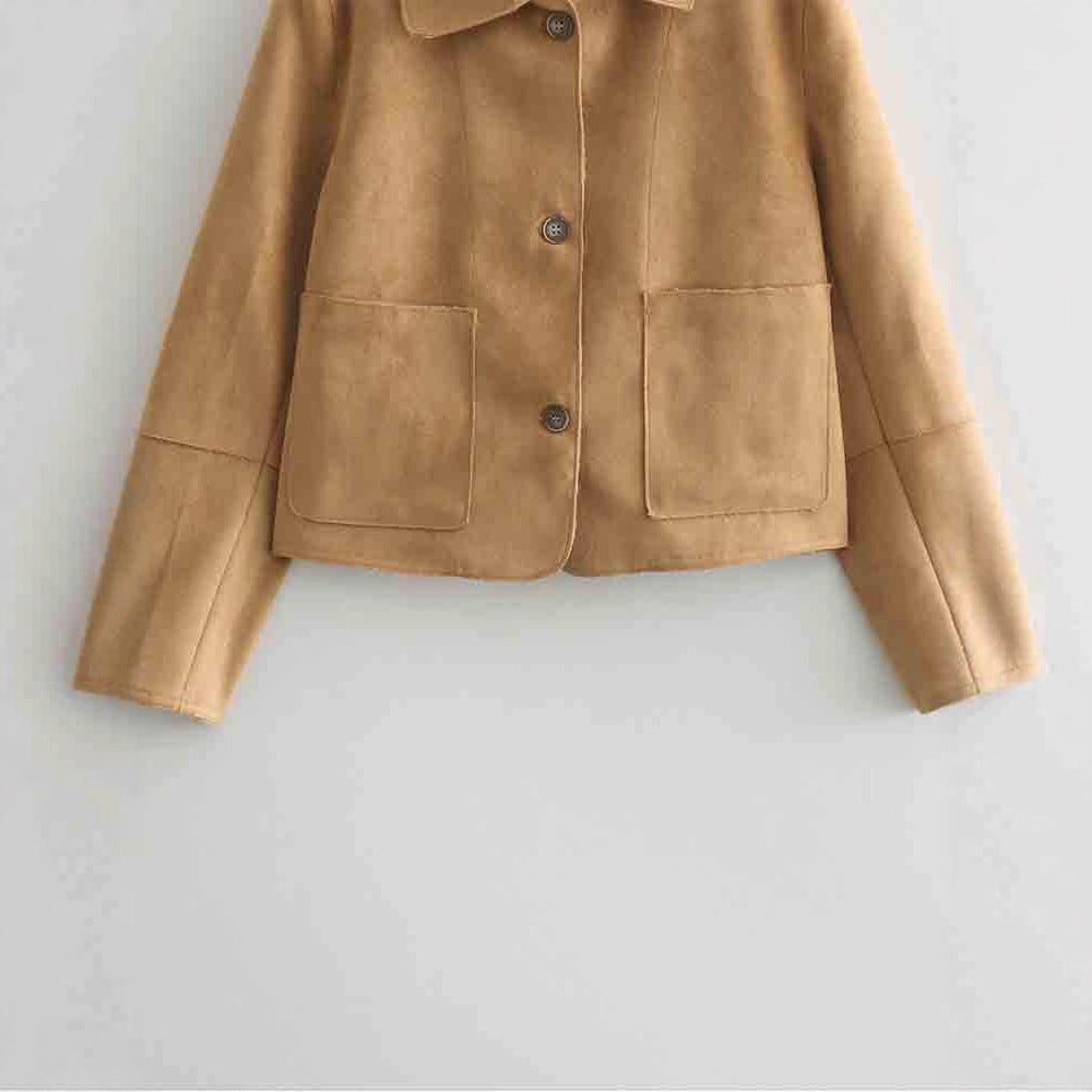 Timeless ladies suede jacket with elegant collar and practical pockets Lune London