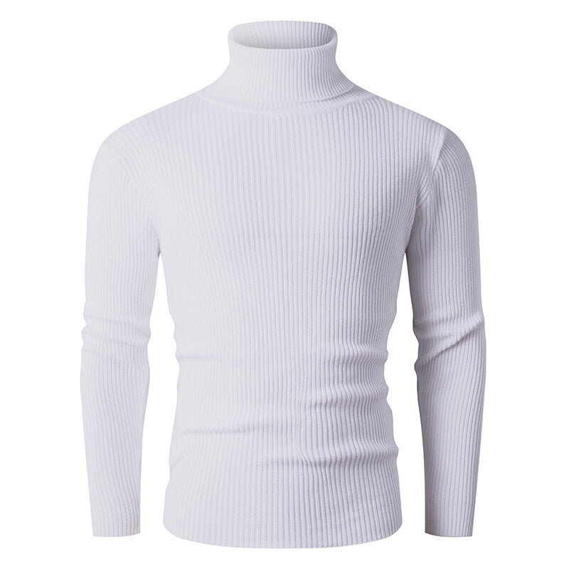 Elegant turtleneck sweater for men in structured knitted material Lune London