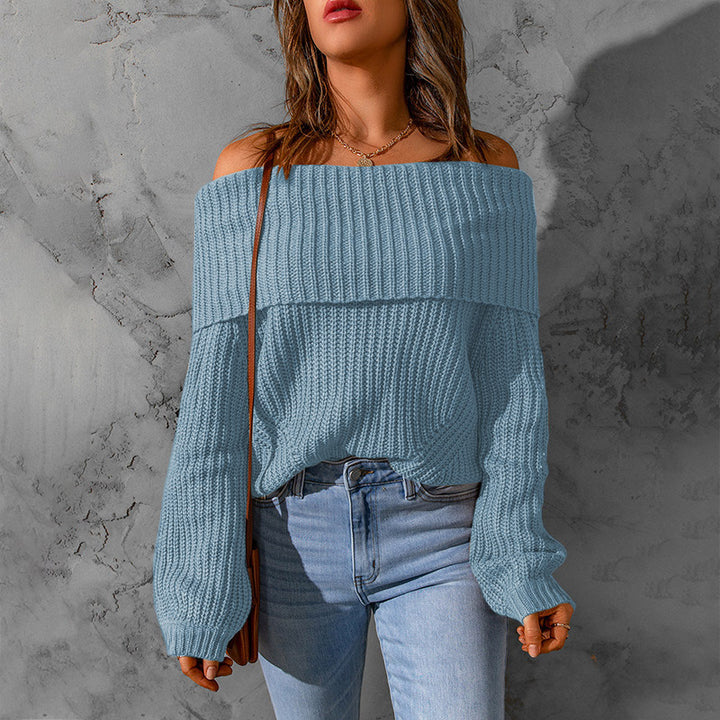 Ladies Off-Shoulder Knit Sweater Lune London