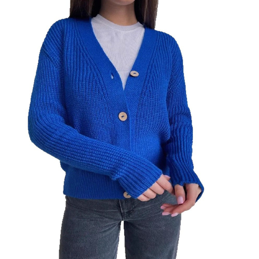 Women Chunky Knit Vest with Buttons Lune London