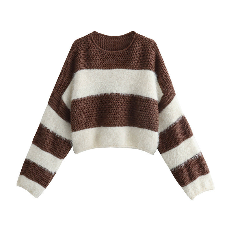 Comfortable sweater for women with a loose fit and a striking striped pattern Lune London