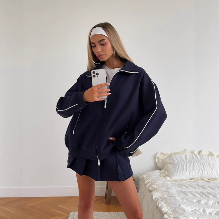 Women's sporty oversized jacket with high collar Chic & Stil