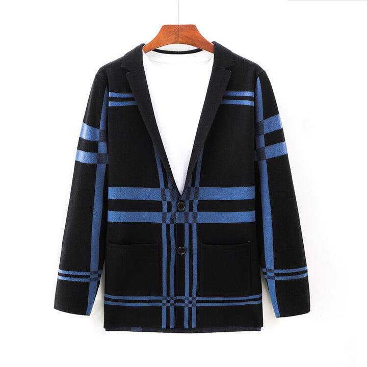 Fashion knit jacket for men with an elegant checkered pattern Lune London
