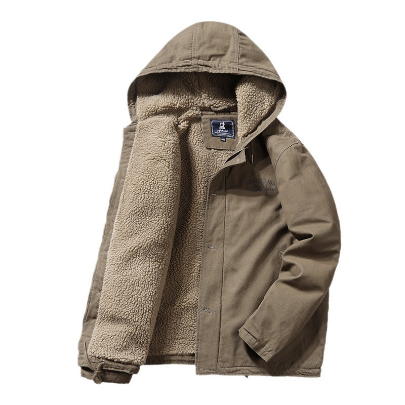 Technical transition jacket for men with warming teddy inner lining Lune London