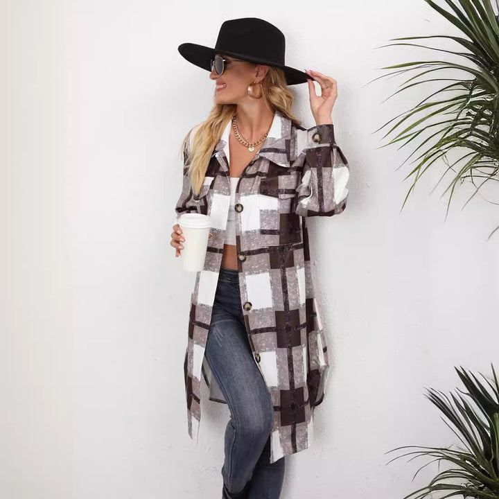 Checkered shirt jacket for women with elegant button details Lune London