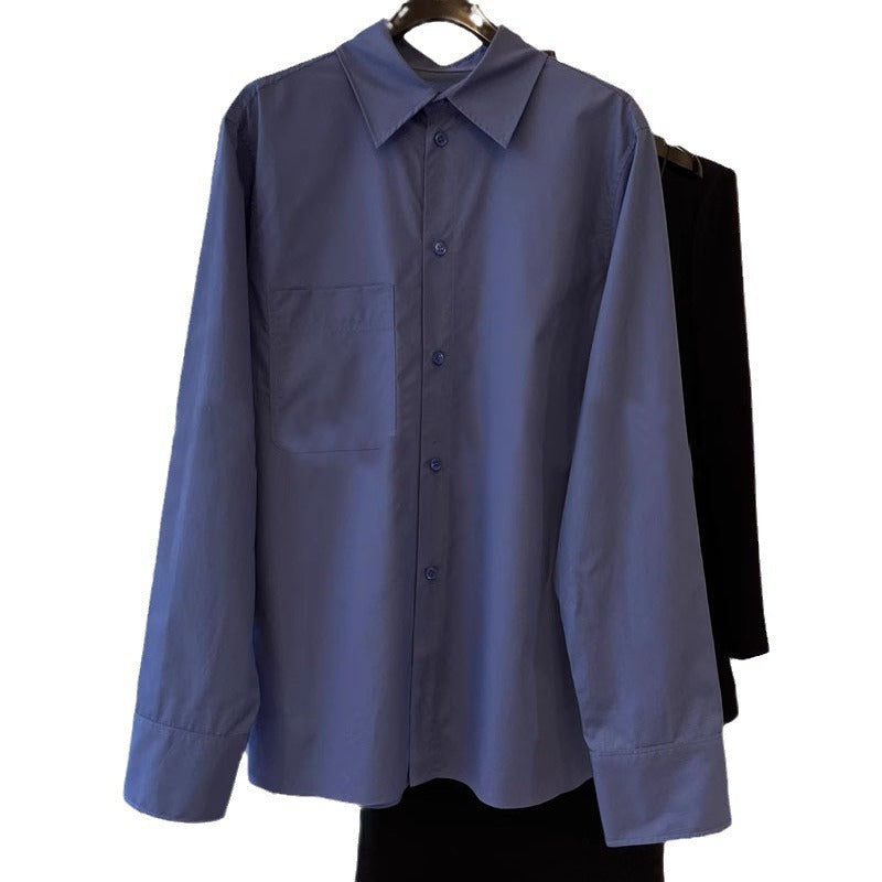 Blouse élégante pour femmes à manches longues avec patte de boutonnage et poche poitrine Chic & Stil
