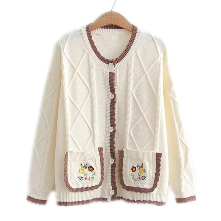 Lune London Women's Floral Pattern Knit Jacket