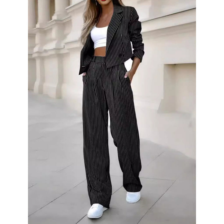 Ladies trendy checked jacket with matching soft trousers Lune London