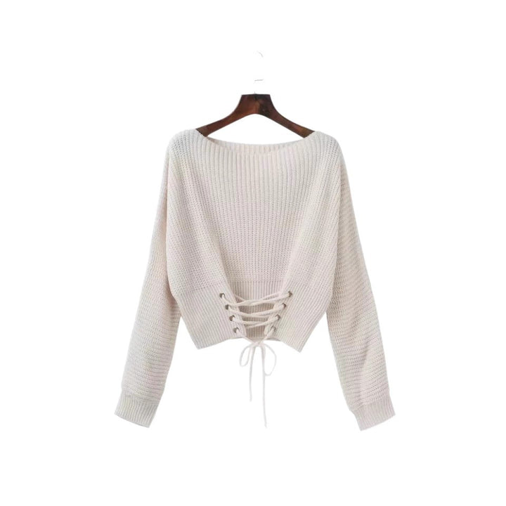 Trendy knit sweater for women with a deep back detail and a relaxed fit Lune London