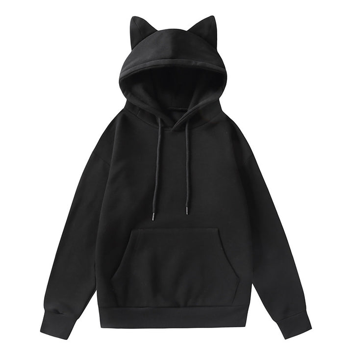 Hooded sweatshirt for ladies with cat ears and soft inner lining Lune London