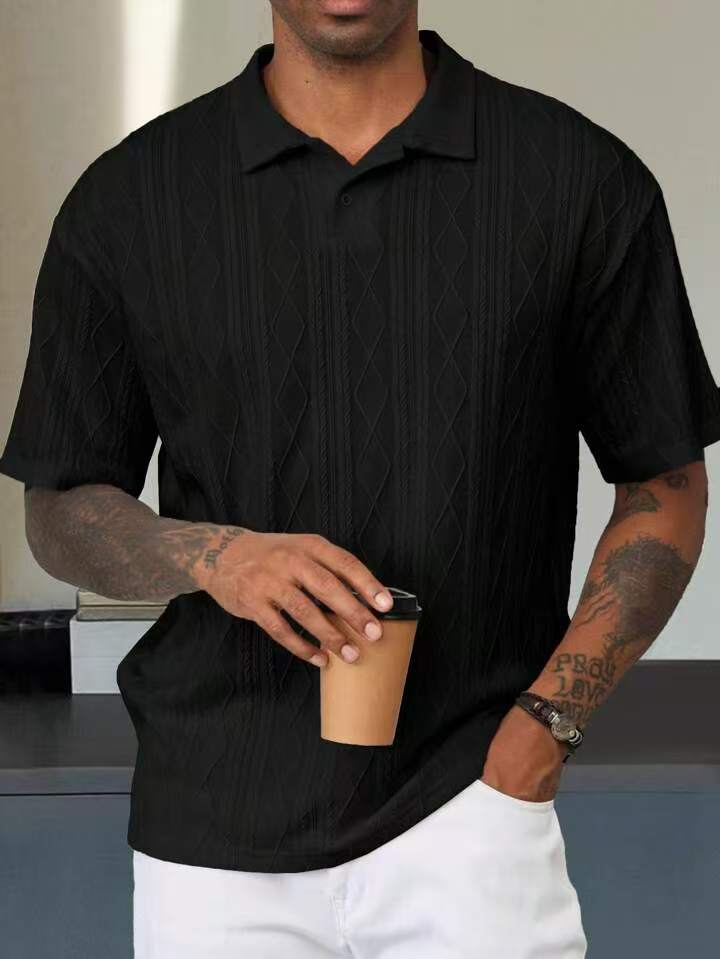 Men's Leisure Short Sleeve Textured Polo Lune London