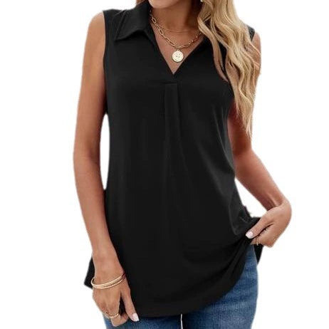 Women sleeveless blouse with structured buttons Lune London