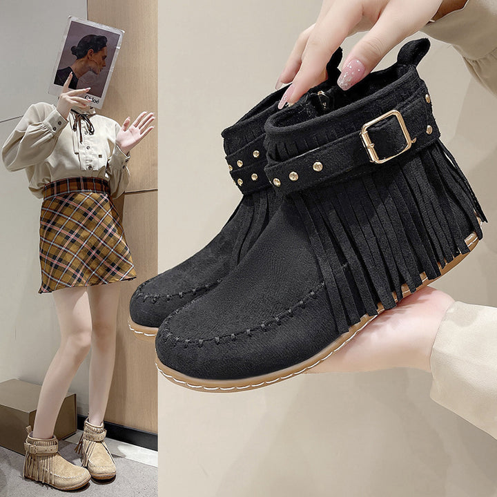 Fringed and studded boots for women Lune London