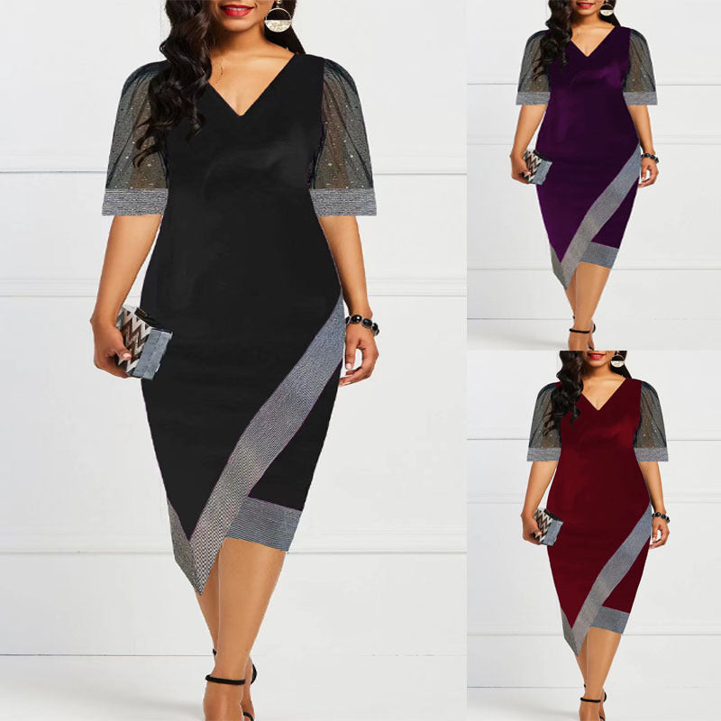 Ladies Elegant Dress Sleeveless V Neck Lune London