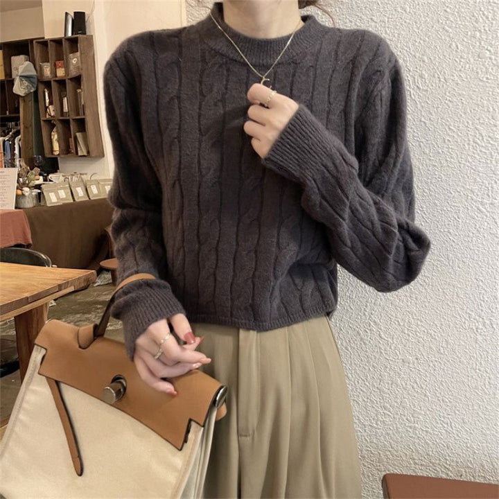 Pull en tricot épais pour femme avec motif en câble texturé et coupe décontractée Chic & Stil