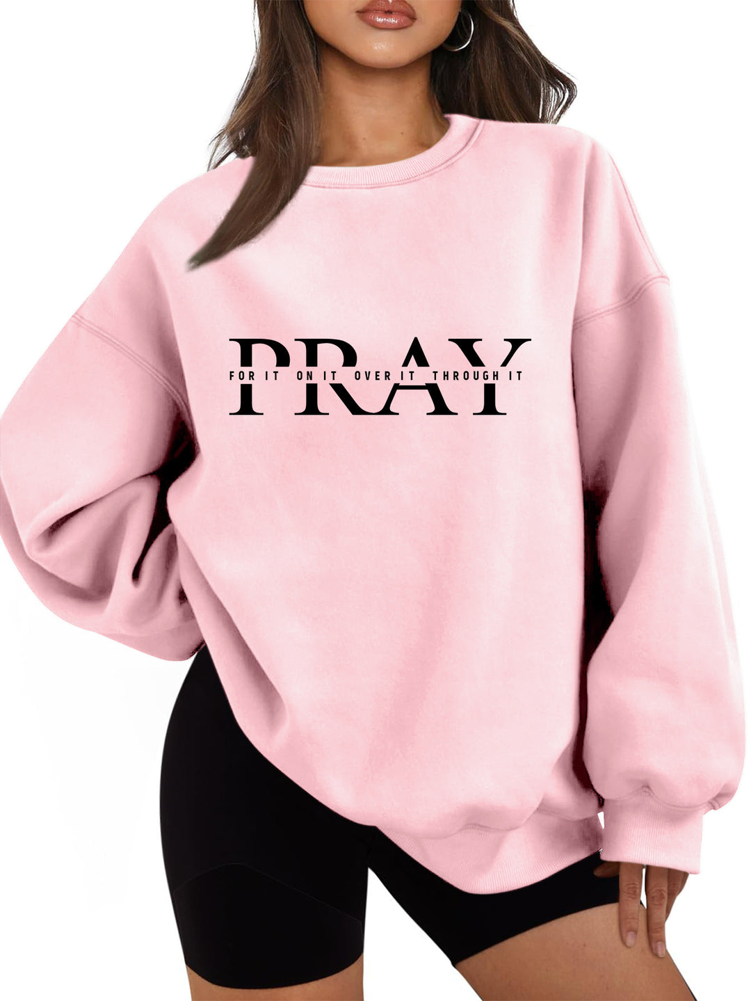 Sweatshirt femme à coupe oversize et impression inspirante Chic & Stil