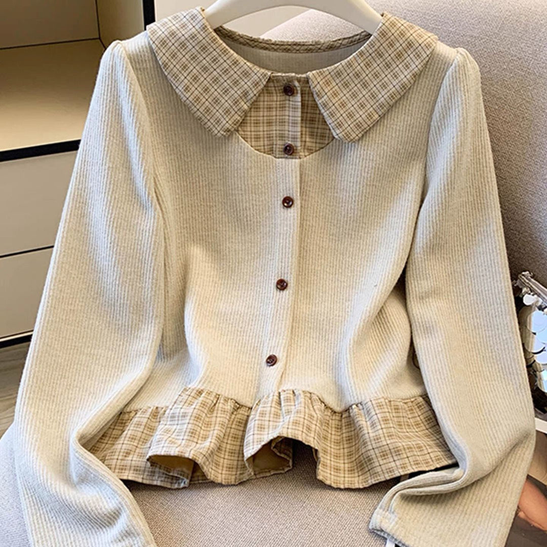 Pull en tricot à la mode pour femmes avec détails de chemise Chic & Stil