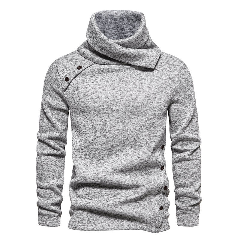Men's trendy hoodie with asymmetrical design and button details Lune London