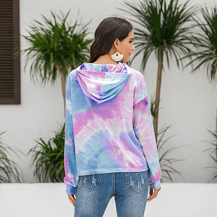 Casual hoodie for women with a modern Tie-Dye Chic design and style