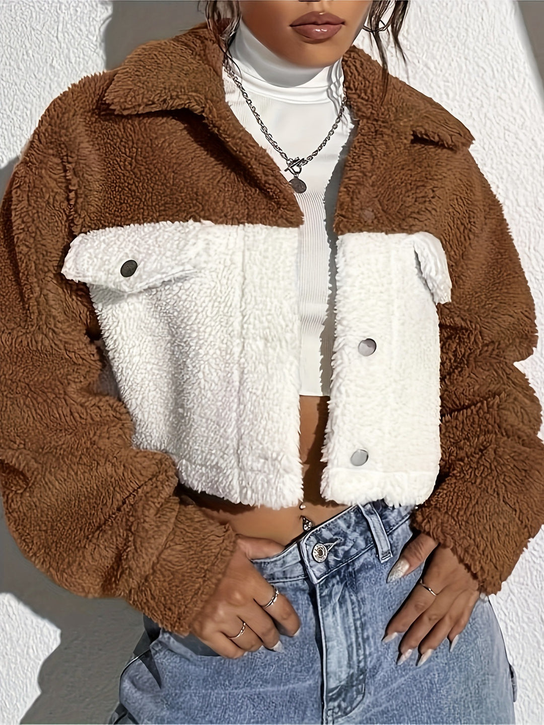 Oversized fleece jacket for women with pockets Lune London
