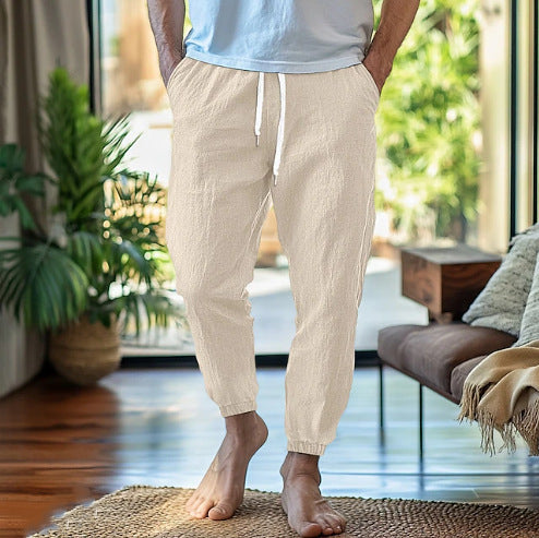 Casual linen pants for men with elastic waist and practical pockets Lune London
