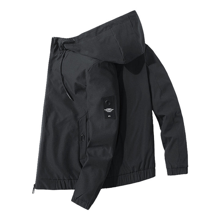 Functional jacket for men, windproof and waterproof, with adjustable hood collar Lune London
