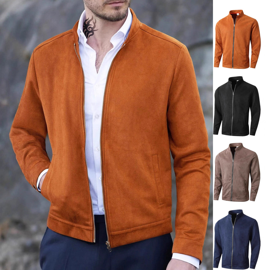 Fleece jacket for men with high collar and side pockets Lune London