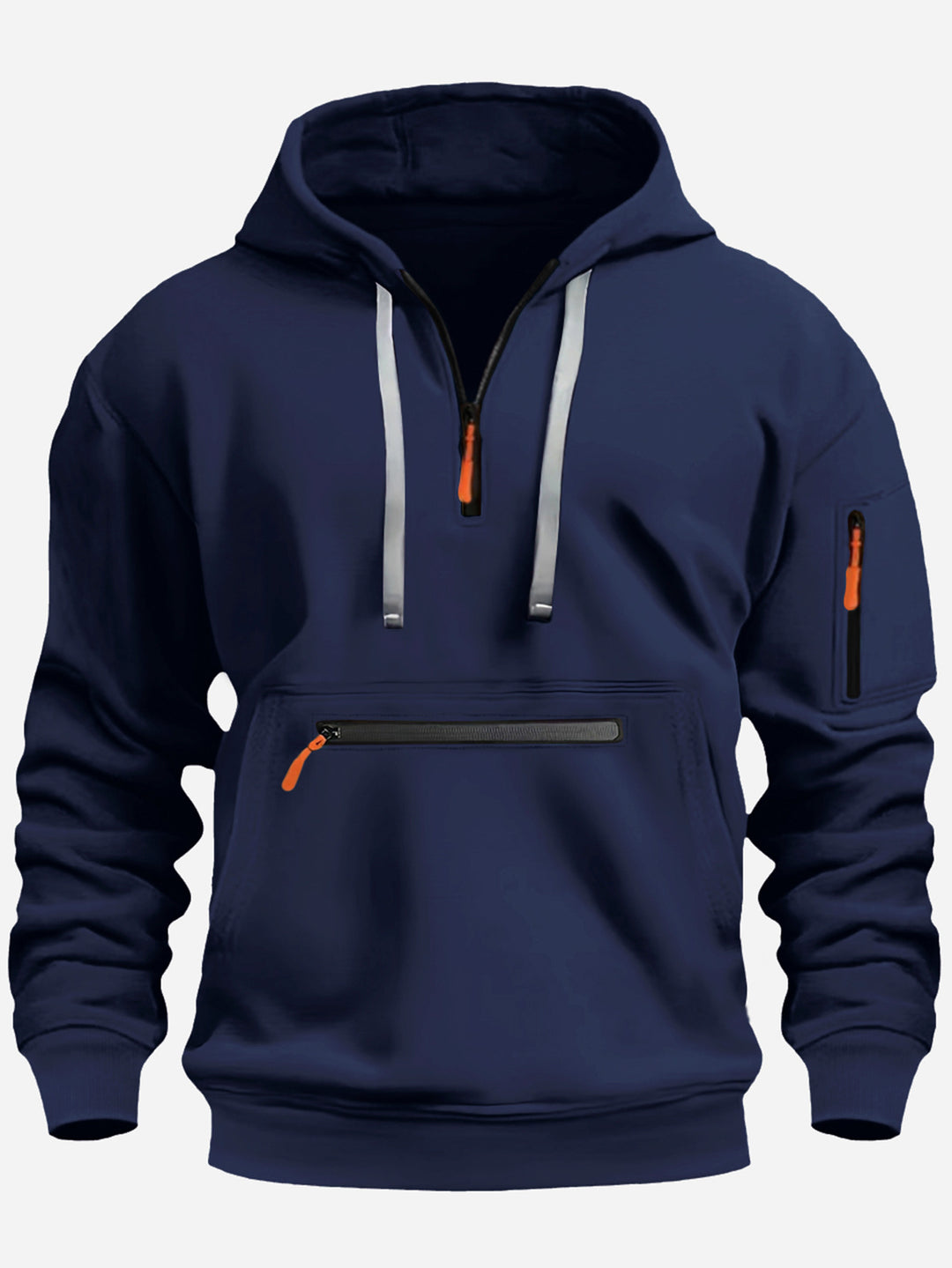 Trendy men's hoodie with practical zip pockets Lune London