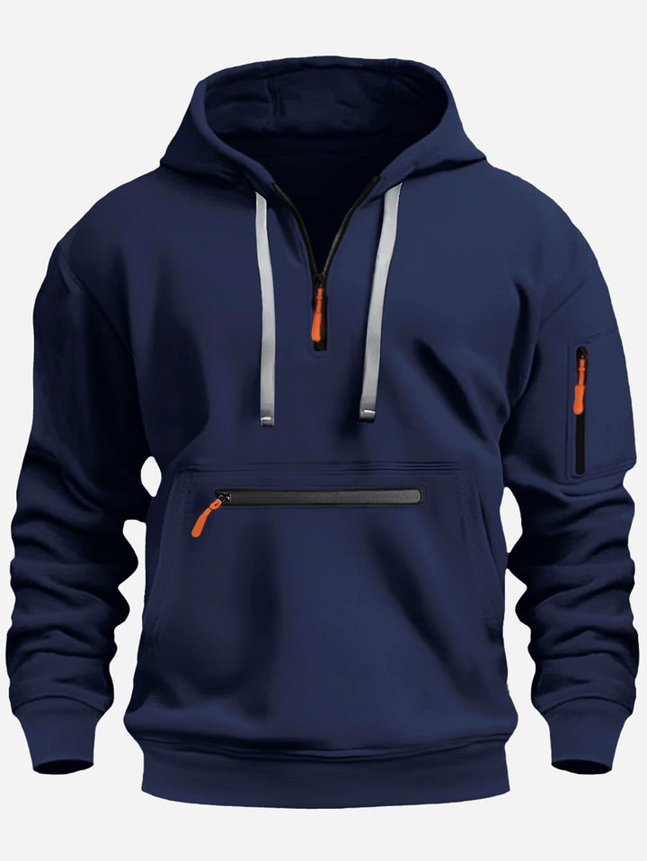 Trendy men's hoodie with practical zip pockets Lune London